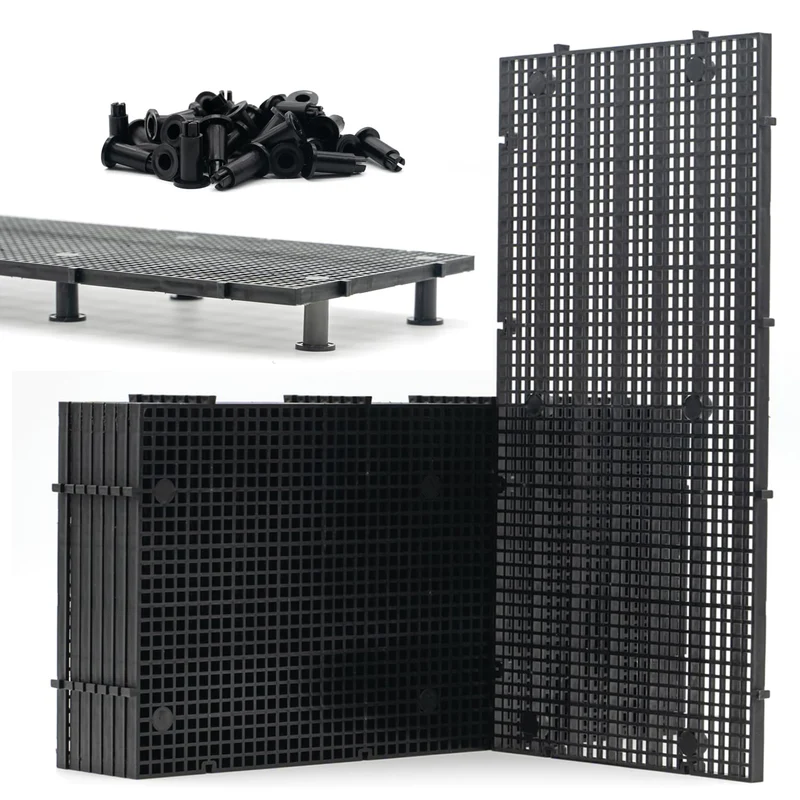 LINLAN Grille d'Aquarium Haute Densité – 8 Pièces avec 48 Supports | Diviseur et Protection du Fond