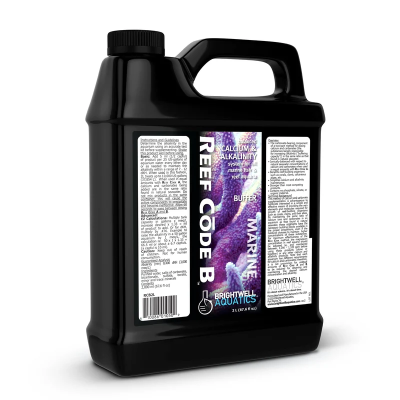 Brightwell Aquatics Reef Code B – Système équilibrant Calcium & Alcalinité pour aquariums marins et récifs – 67,6 oz