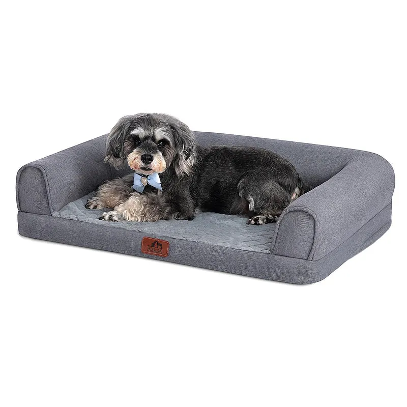 Hollypet Lit Chien Orthopédique Moyen — Confort Durable, Mousse Haute Densité, Housse Lavable et Base Antidérapante