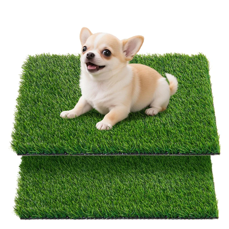 Oiyeefo Gazon Artificiel pour Chiens – Tapis Potty, 2 Paquets 14×18 pouces (35×45 cm), Usage Intérieur et Extérieur