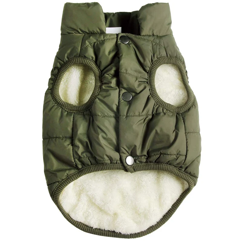 JoyDaog Manteau Chien Vert à Deux Couches – Doublure Polaire, Chaud et Coupe-Vent, Taille S