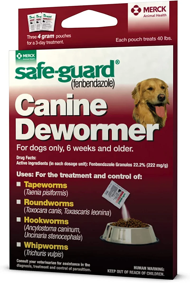 Dog Dewormer Canine 8in1 Safeguard – Grands Chiens, Sachets 4 g (3x4 g)