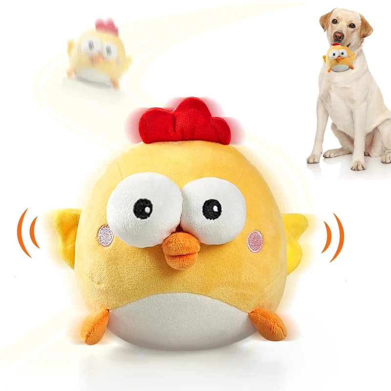 VOXGET Balle Interactive pour Chien – Jouet Peluche Saut Automatique Rechargeable 1,5 h