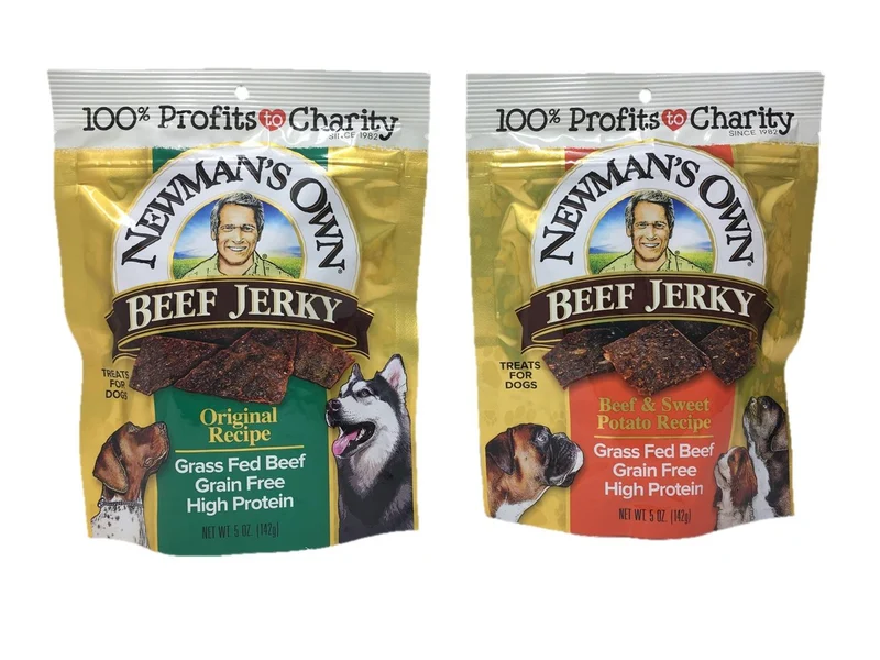 Newman's Own Friandises Boeuf Séché pour Chien — Coffret 2 Saveurs: Recette Originale et Boeuf et Patate Douce, 5 oz chacun