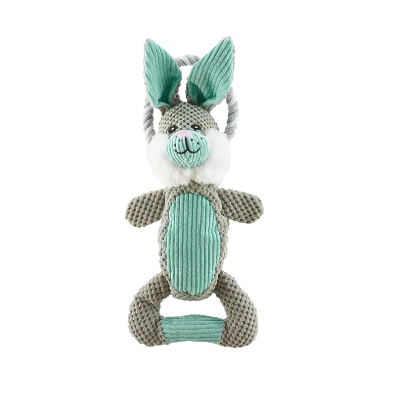 Outward Hound Scrunch Bunch Bunny — Jouet peluche interactif à couinement pour chien