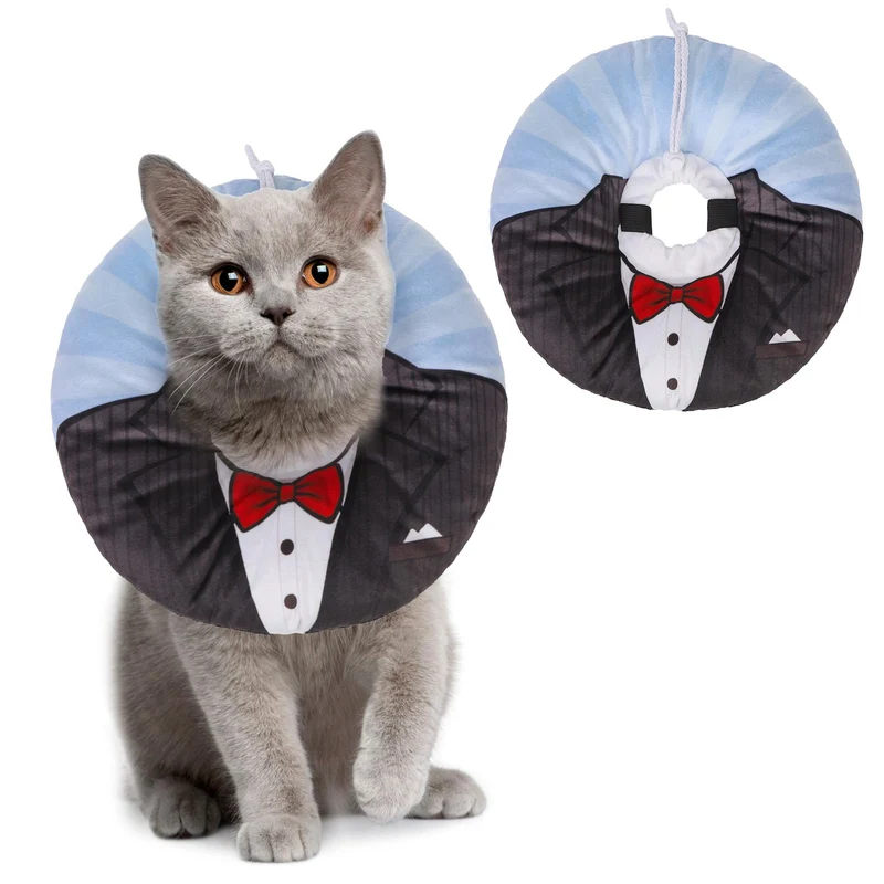 BEAUTYZOO Collier-Cône Doux pour Chats – Ajustable, Après Chirurgie, Anti-Léchage | Noir, Taille S