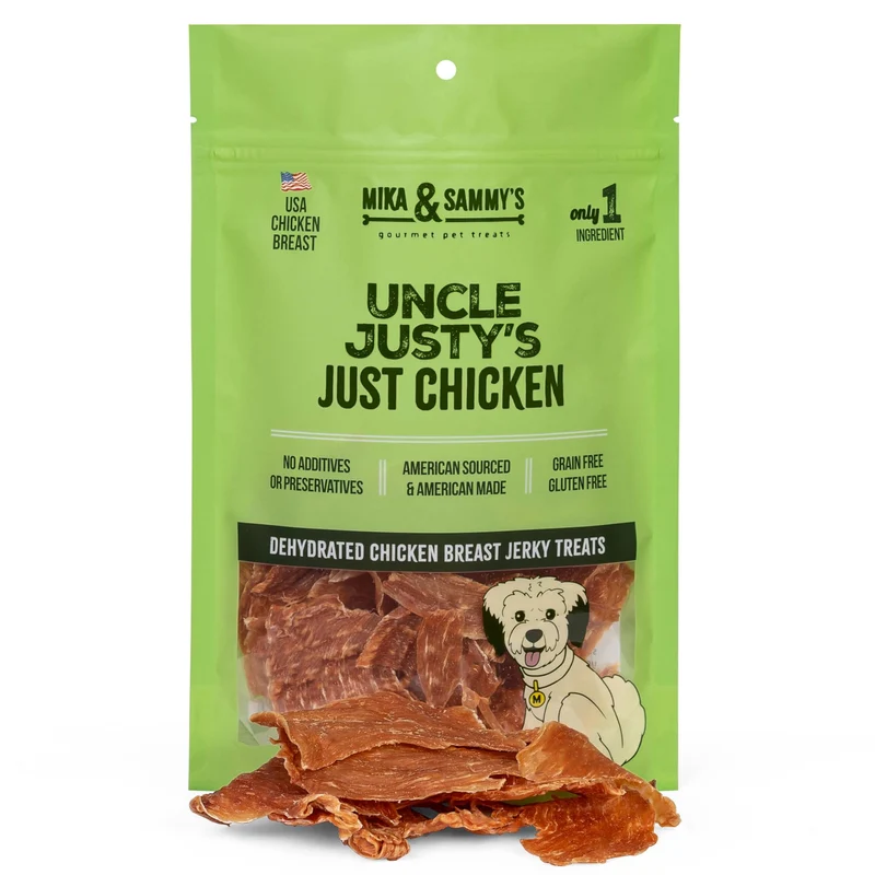 Friandises gourmet pour chiens Mika & Sammy's – fabriqué aux États‑Unis (Poulet d’Oncle Justy, 5 oz)