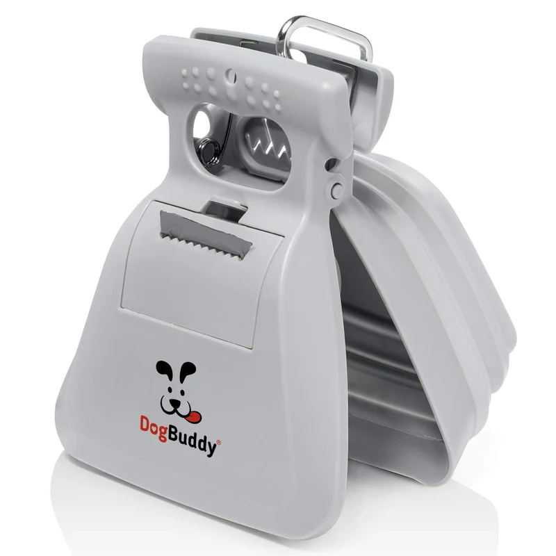 DogBuddy Ramasse-Crottes Portable – Ramassage de crottes pour chiens (Grand, Gris Brumeux)