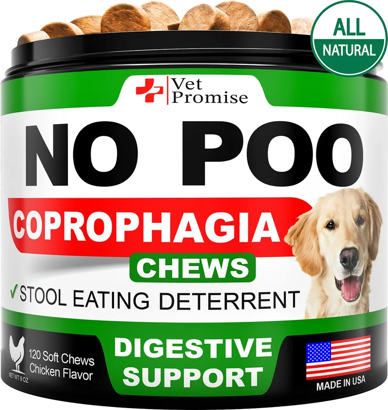 Vet Promise No Poo Chews - Dissuade la coprophagie chez les chiens | Probiotiques et enzymes