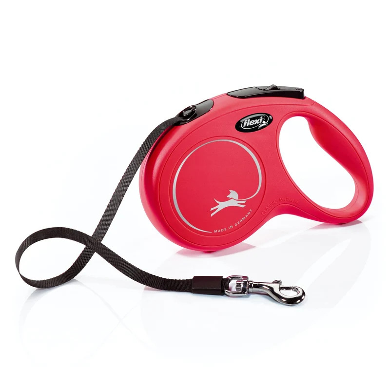 FLEXI Nouvelle Classique Tape Longe – Laisse Rétractable pour Chiens Moyens Jusqu'à 25 kg – 16 pieds, Rouge | Qualité Allemande