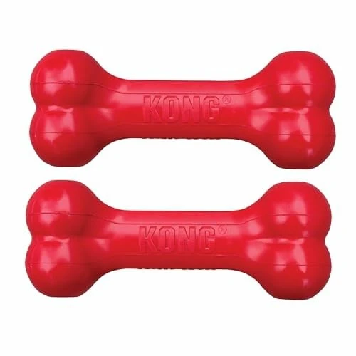 KONG Goodie Bone – Os en caoutchouc naturel durable pour petits chiens (lot de 2) • stimulation mentale et distribution de friandises