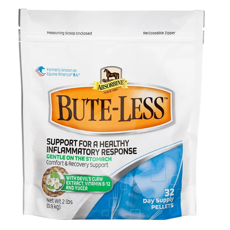 Absorbine Bute-Less : Pellets de confort et récupération, soutien inflammatoire sain — 2 lb / 32 jours