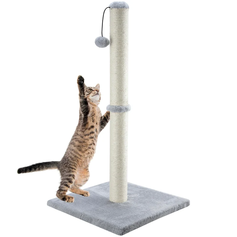 Dimaka Poteau Grattoir 34 pouces pour Grands Chats et Chatons – Sisal Naturel et Balle Interactive