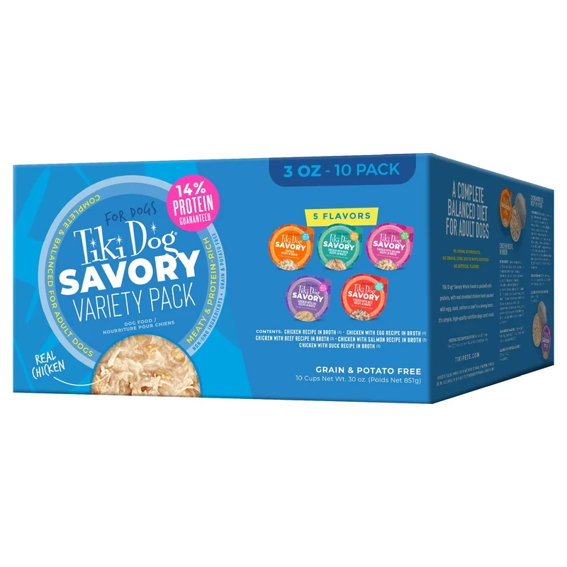 Tiki Dog® Pack Savoureux Varié – Coupes 3 onces (10 Unités)