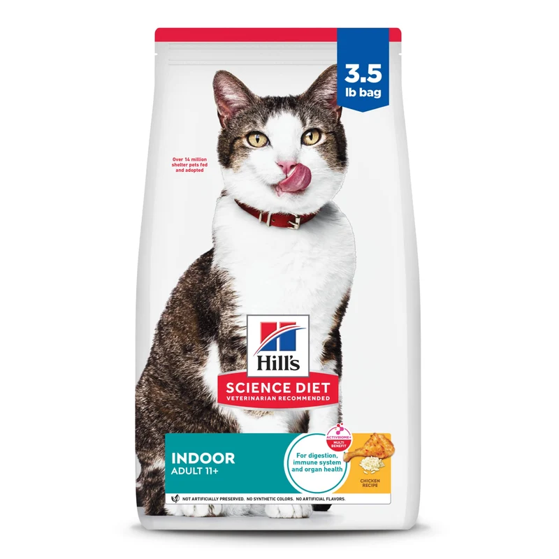 Hill's Science Diet Senior 11+ Indoor Chat – Croquettes au Poulet, 3,5 lb