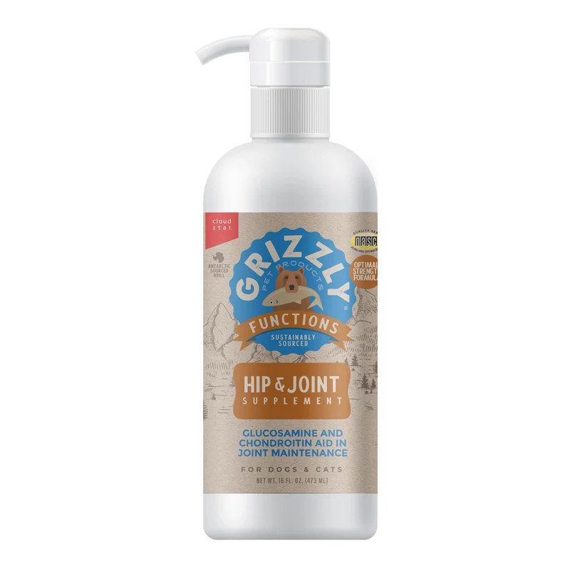 GRIZZLY Joint Aid Liquide – Soin des hanches et articulations chiens et chats, 16 onces (454 g)
