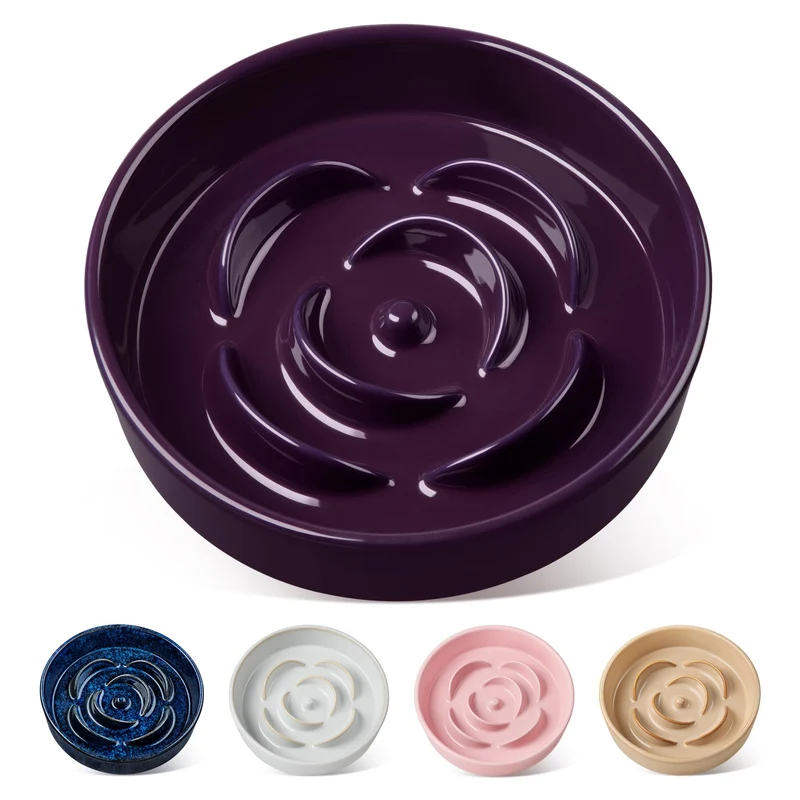 Vancasso Bol Slow Feeder pour Chien – Céramique 1,5 Tasses, Taille Moyenne, Labyrinthe