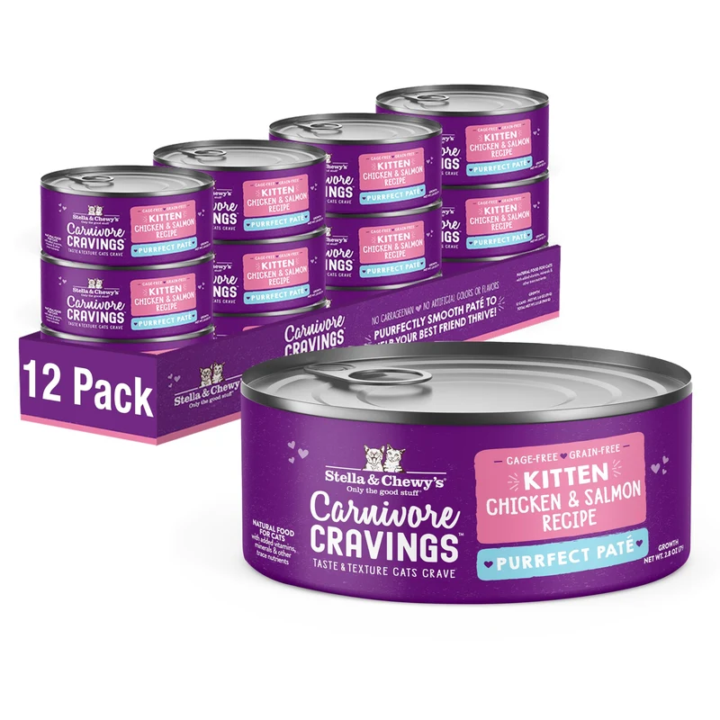 Stella & Chewy's Carnivore Cravings Purrfect Paté – Chatons (Poulet & Saumon), Sans Céréales