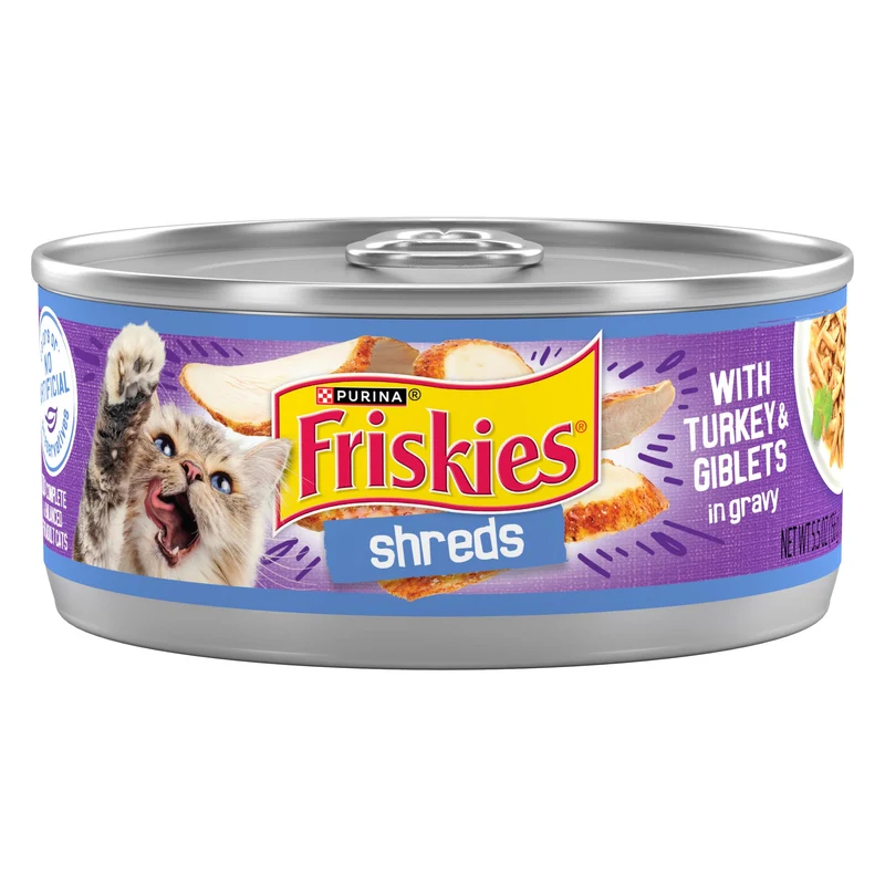 Purina Friskies Émincés Dinde et Abats en Sauce – Aliment Humide pour Chat Adulte (Pack 24 x 5,5 oz)