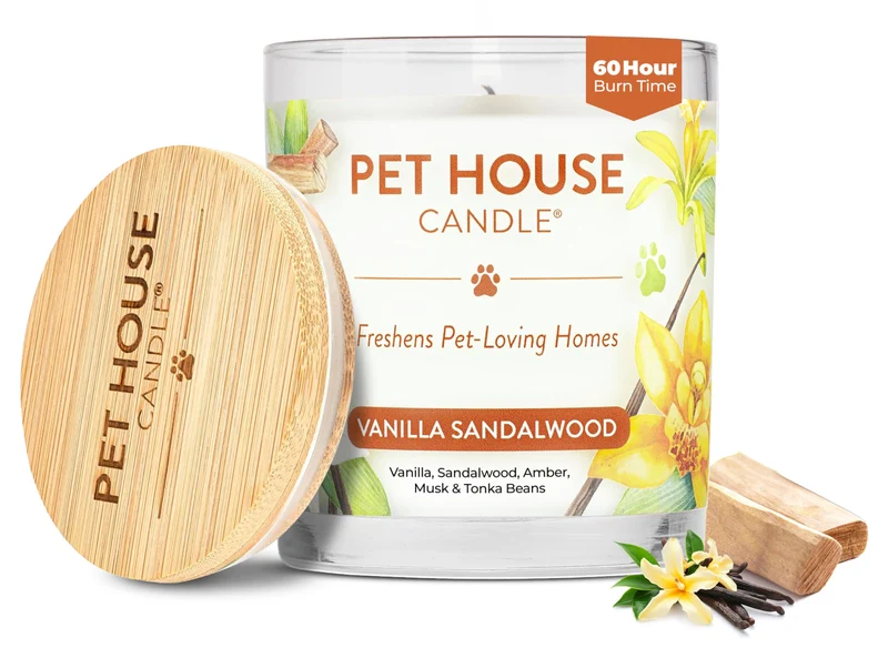One Fur All Bougie Maison pour Animaux – Vanille Santal, Cire de Soja, Odeur Durable
