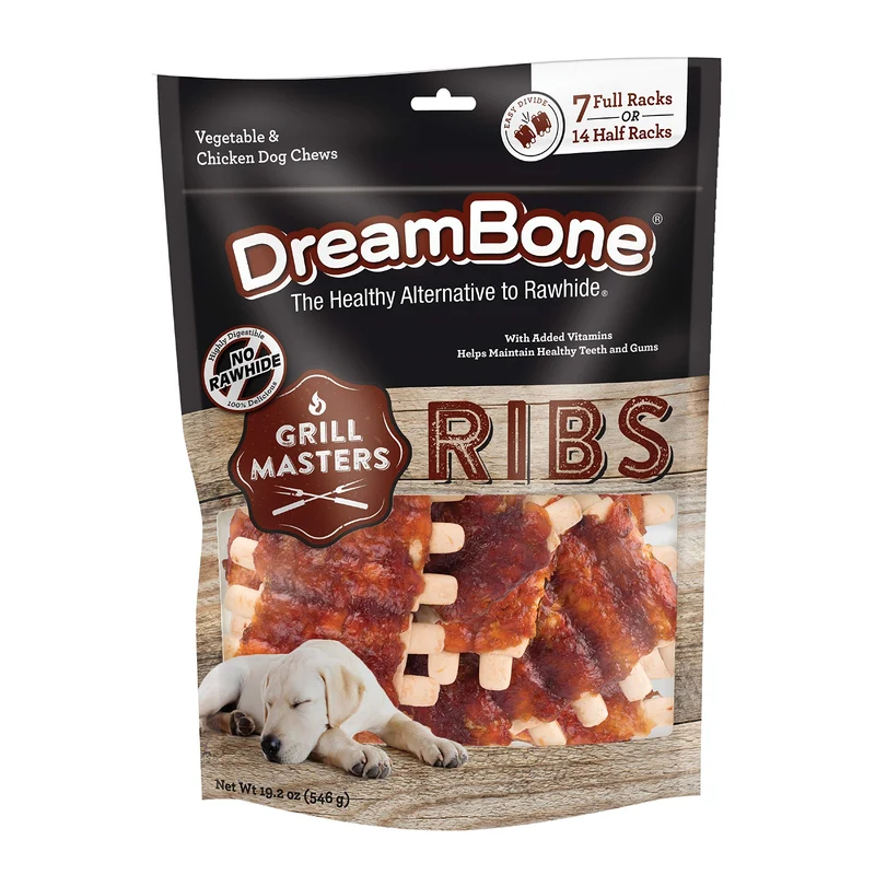 DreamBone Grill Masters – Friandise sans cuir brut au goût barbecue pour chien