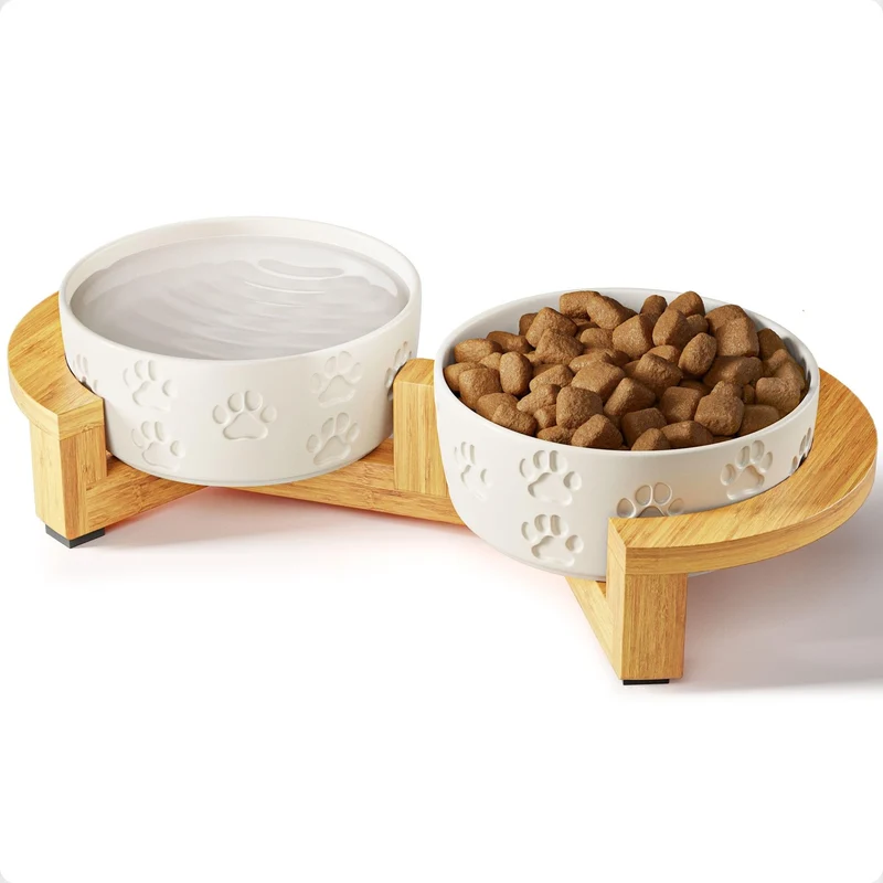 HB Design Co. Gamelles en céramique avec support – Ensemble surélevé pour petits chiens