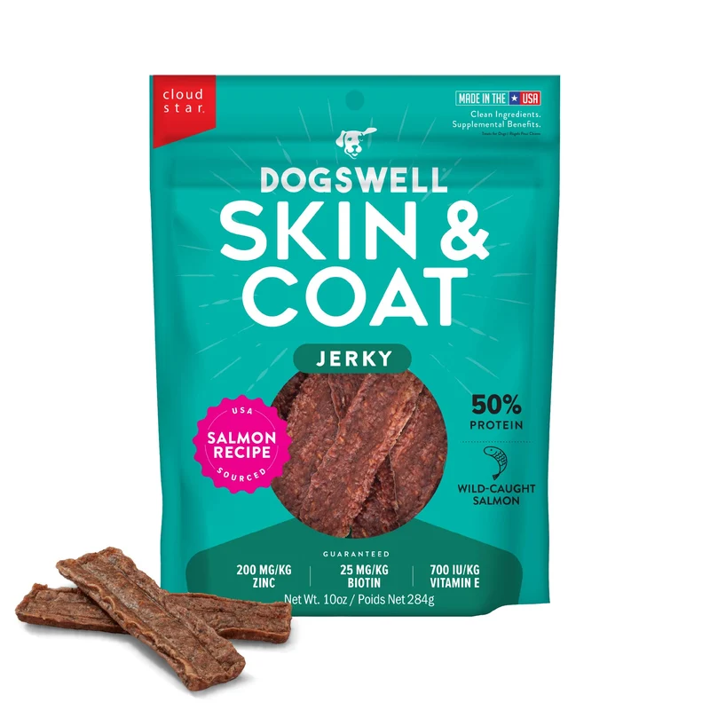 Dogswell Peau et Pelage – Friandises au Saumon Sauvage, 10 oz