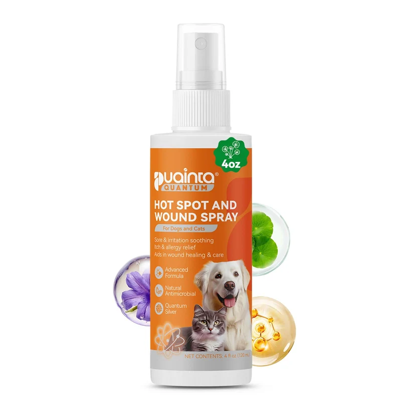 PUAINTA Spray Points Chauds pour Chiens — Argent Quantique et Soin de la Peau, 4 oz