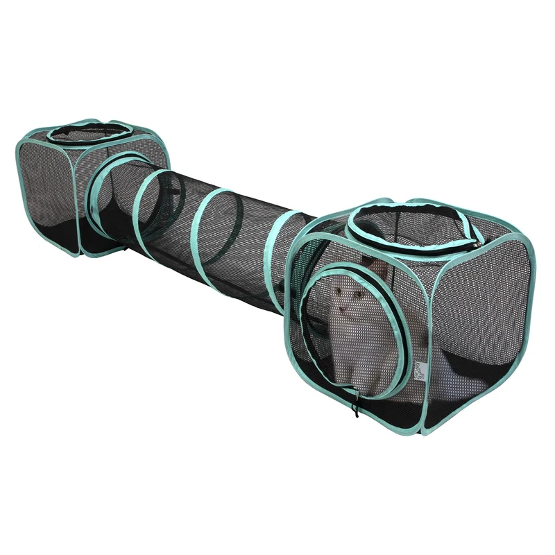 Kitty City Tunnel Deux Voies: Catio Extérieur et Jeux pour Chats