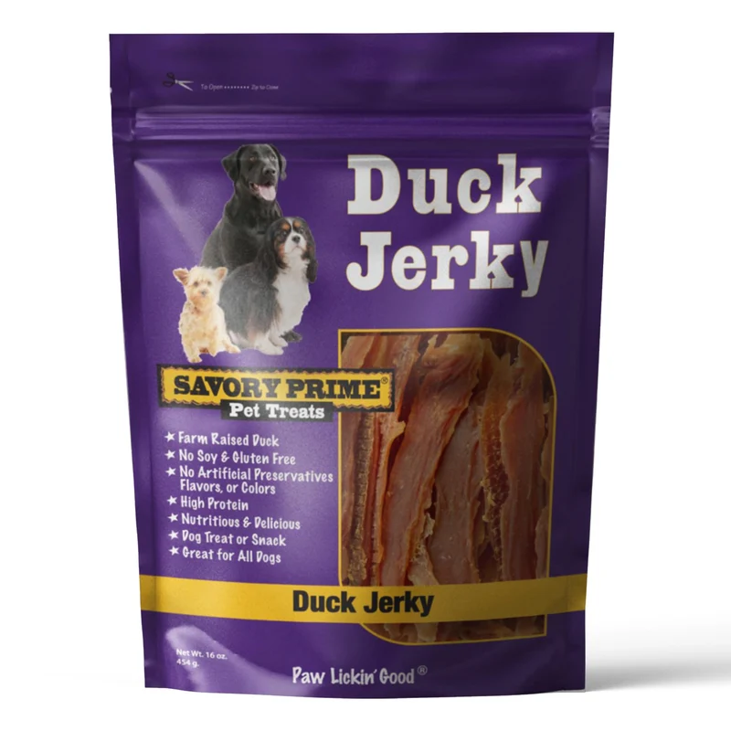 Savory Prime Friandise au Canard pour Chiens – 100% Poitrine de Canard, Élevage Fermier, Digestible, Riche en Protéines, 1 Livre