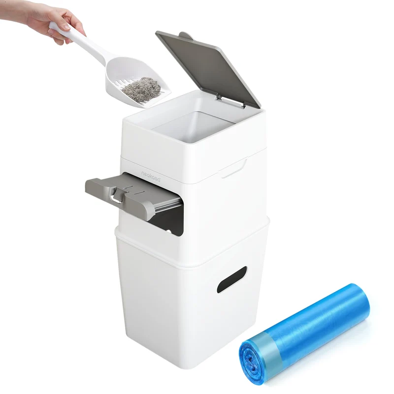 Neakasa PooGuard – Poubelle Litière 9,2 L, Ouverture Large et Fenêtre, Recharges 4 Mois