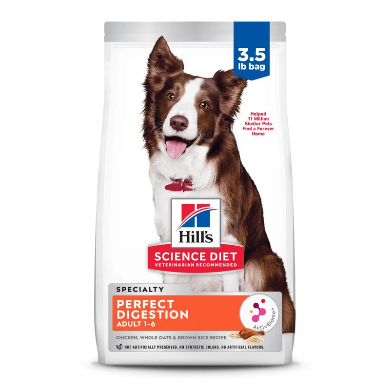 Hill's Science Diet Adult 1-6 Digestion Parfaite — Croquettes pour Chien, Poulet, Riz brun et Avoine, Sac 1,6 kg