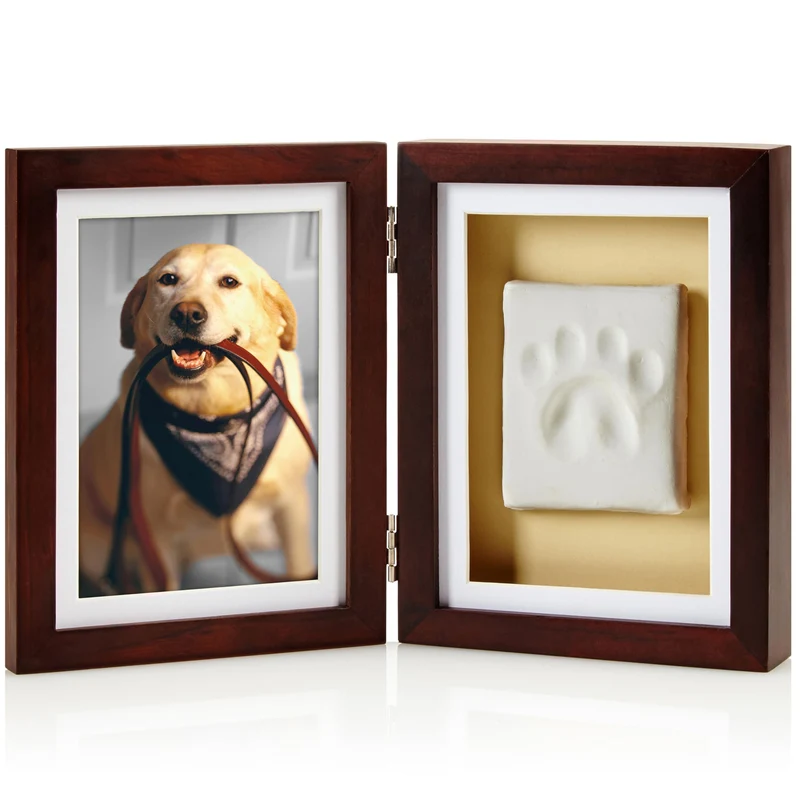 Pearhead Cadre Mémorial Patte et Kit d’Empreinte en Argile – Sans Cuisson, Bois Espresso