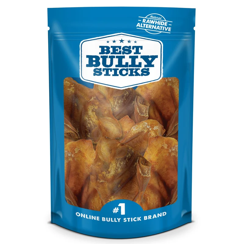 Best Bully Sticks Oreilles de Porc pour Chiens – Pack 12, 100% Porc, Fabriqué aux Etats-Unis, Ingrédient Unique