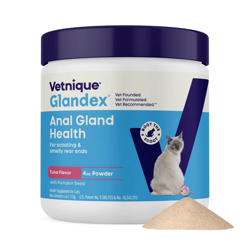 Vetnique Glandex - Poudre Probiotiques pour Chats, Digestion et Glandes Anales (Thon, 4oz)