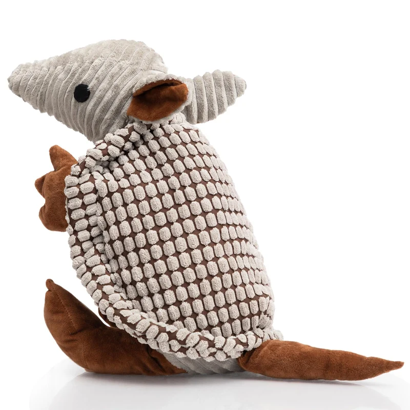Hollypet Armadillo — Jouet Peluche Sonore pour Chien, Grand, 14 po, Gris – Pour Tous Types de Chiens