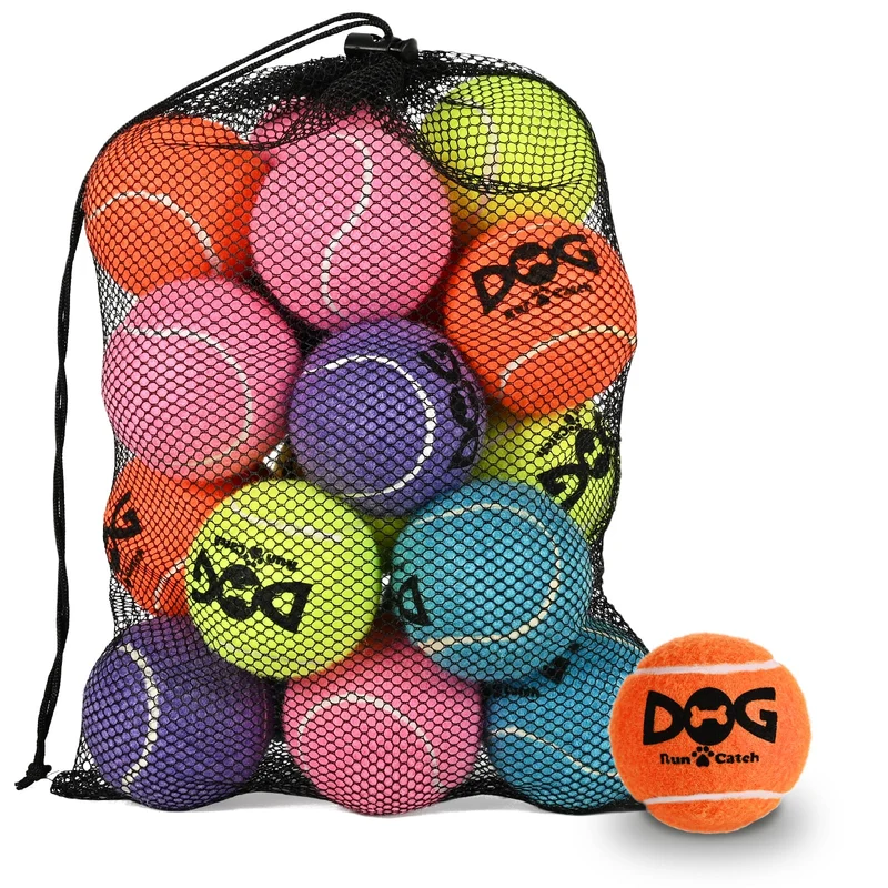 INSUM Balles qui sifflent pour chiens – Balles de tennis multicolores 2,5 pouces (lot de 20)
