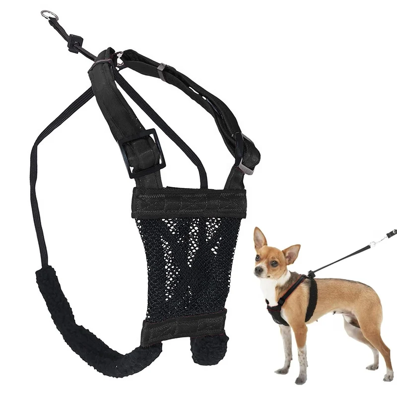 Sporn Harnais Chien Sans Tirage XS – Nylon Léger, Confort Sans Étranglement, Facile À Enfiler, Noir