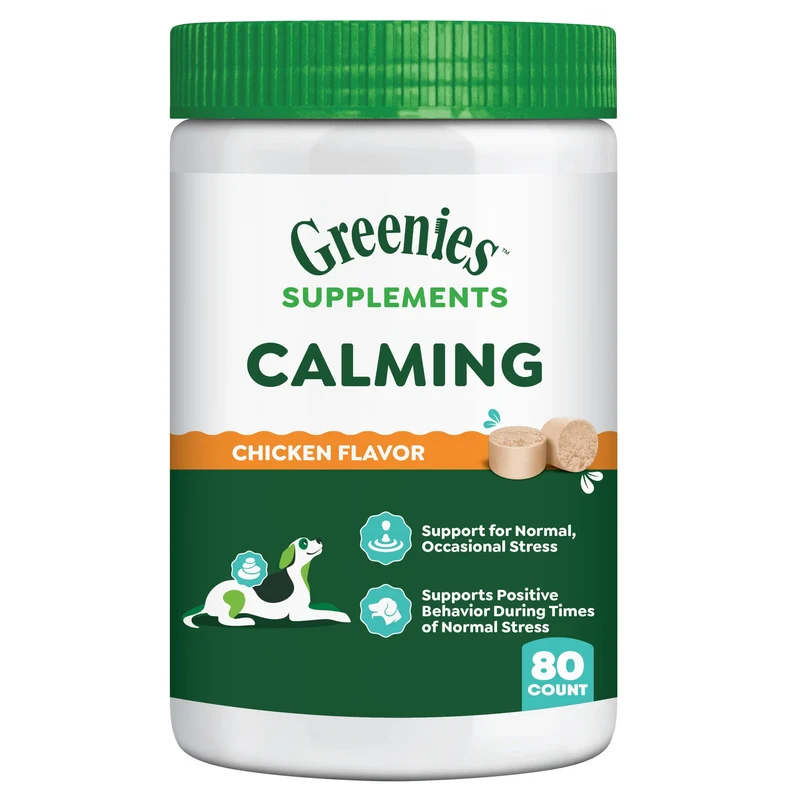 Greenies Friandises Calmantes pour Chiens – Saveur Poulet, 80 bouchées, Boîte 14,7 oz