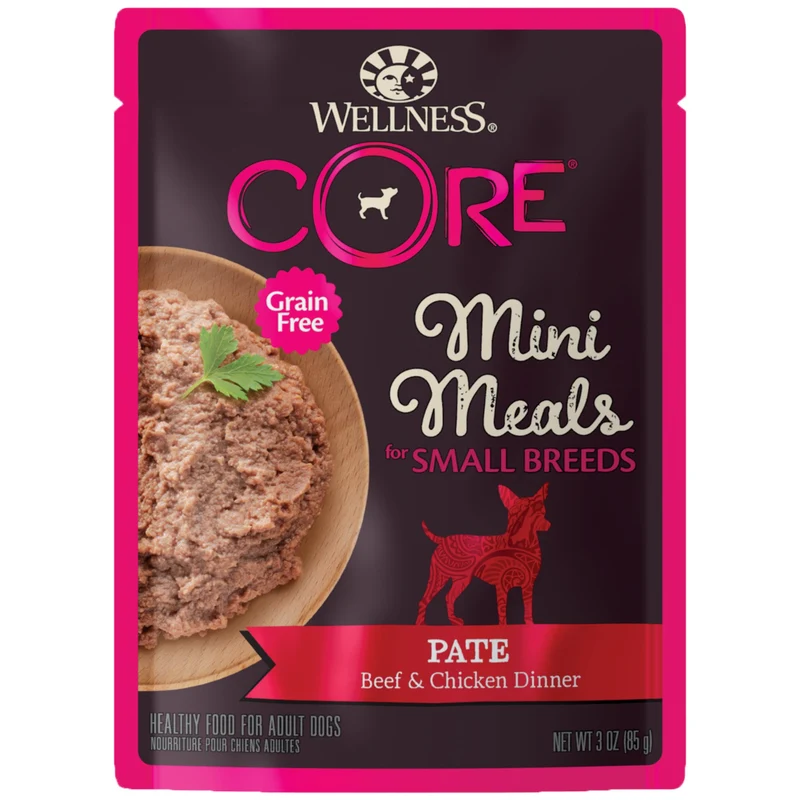 Wellness CORE Petit Chien – Pâté Boeuf & Poulet Sans Céréales, 3 oz x12