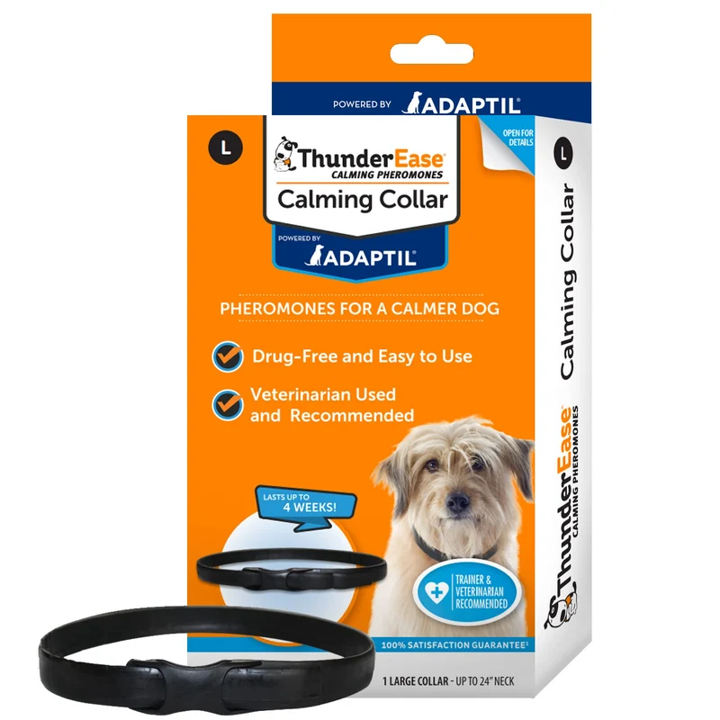ThunderEase Collier Pheromone Calmant Anti-Anxiété pour Chiens (Grand) – Sans Médicament