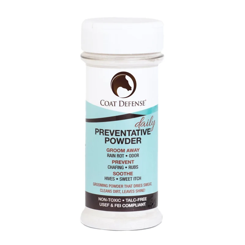 COAT DEFENSE Poudre Préventive Quotidienne et Soin Sans Eau pour Chevaux | Ingrédients Naturels 8 oz