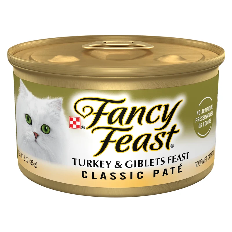 Purina Fancy Feast Pâté Dinde et Abats – Aliment Humide Sans Céréales pour Chat Adulte (Lot 24 x 85 g)