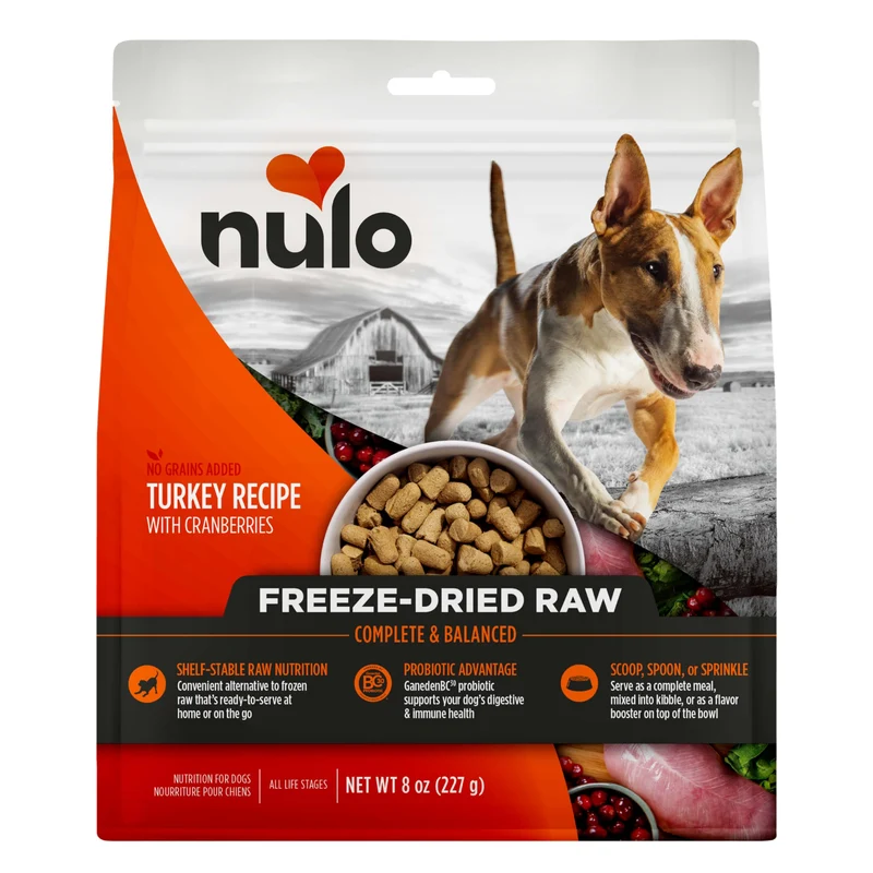 Nulo Croquettes Lyophilisées Dinde et Canneberges – Aliment Complet Chiens, 227 g