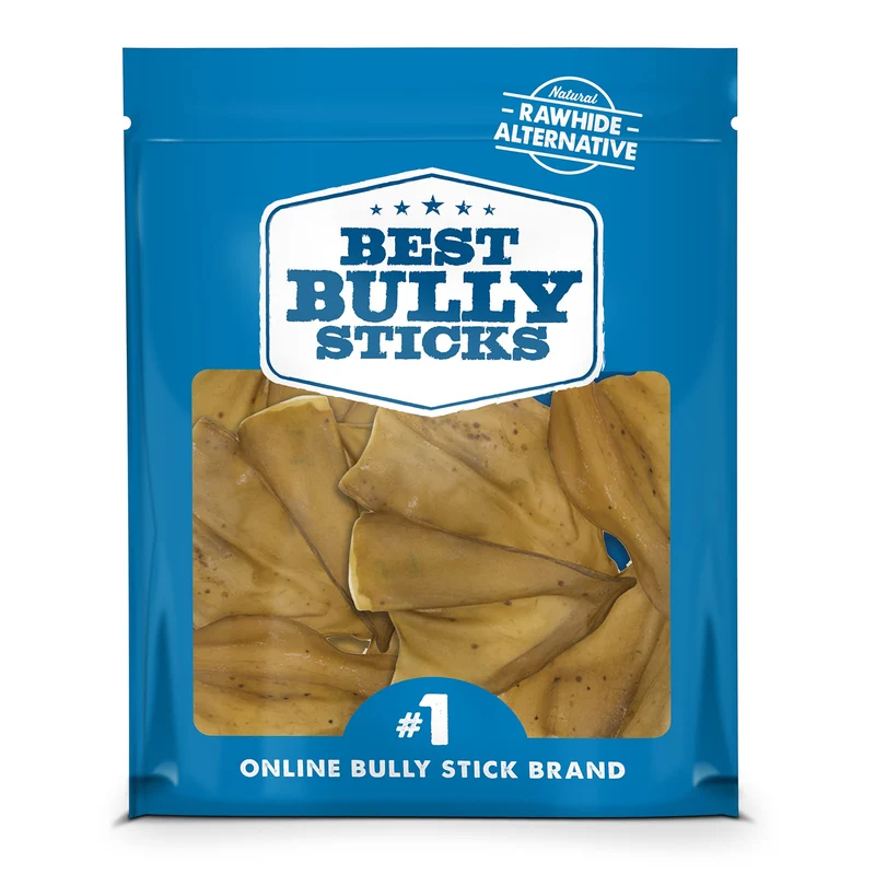 Best Bully Sticks Oreilles de Bœuf pour Chiens – Lot de 15, Ingrédient Unique, Élevées en Pâturage, Haute Teneur en Protéines, Digestion Facile