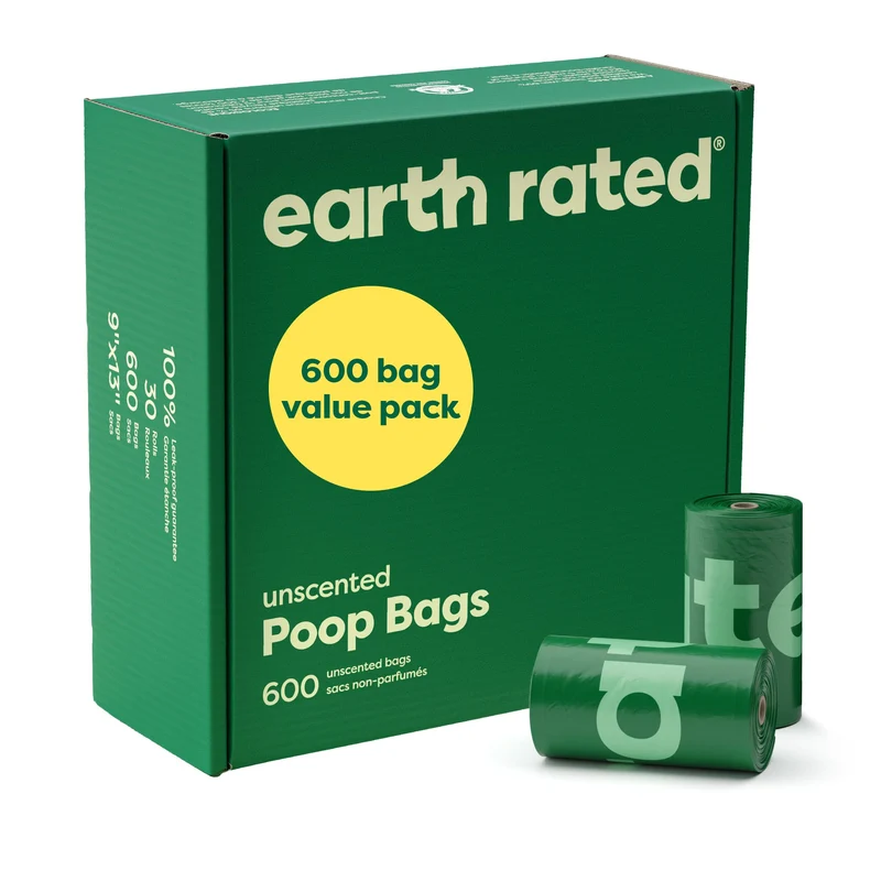 Earth Rated Sacs Poubelle Chien – Lot Valeur 600 Sacs Sans Odeurs, Anti-Fuite, Épais