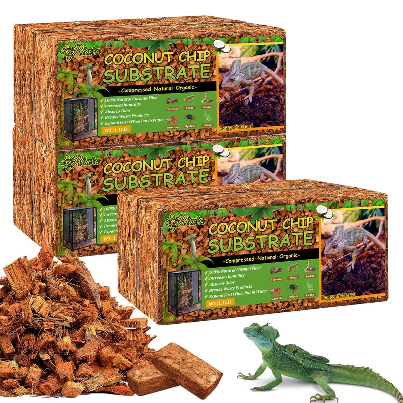 Riare – Lot de 6 Substrats Coco Chip Naturels pour Reptiles