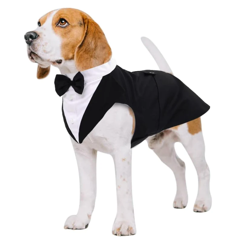 Kuoser Tuxedo Chien et Bandana – Ensemble Mariage pour Chiens de Toutes Tailles