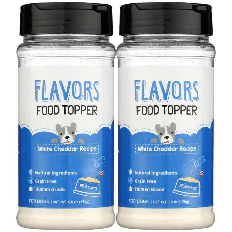 BEAUMONT BASICS Flavors Food Topper pour chiens – Fromage cheddar blanc, 6 oz, lot de 2