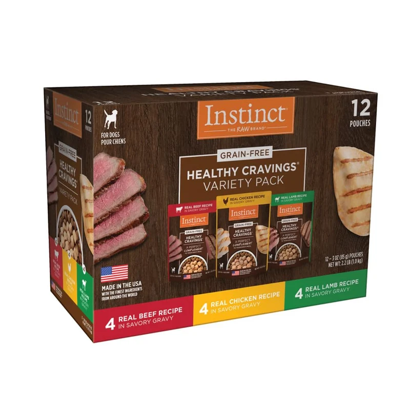 Instinct Healthy Cravings Variété Sans Céréales – Toppers Humides pour Chien (Pack de 12)